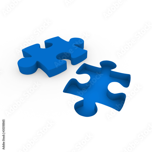 3d puzzle blue white