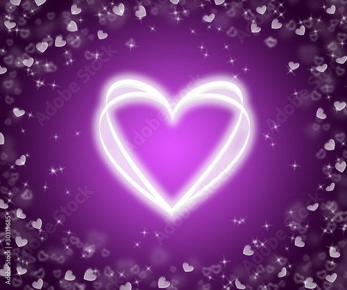 Lilac background with hearts.