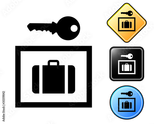 Locker storage pictogram and signs