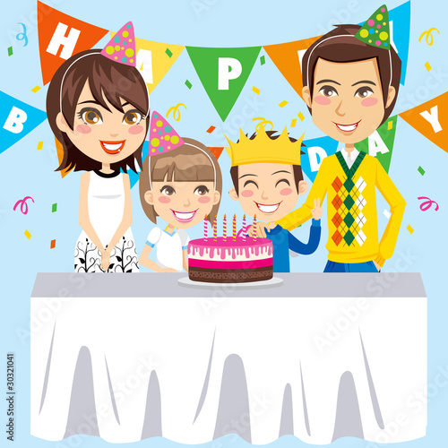 Family celebrates birthday ...