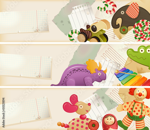 Toys, candy & childhood memories - horizontal banners