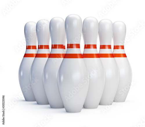 Slika na platnu Skittles bowling on a white background