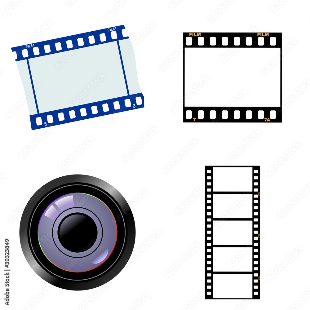 Set of photographic objects. Vector Set of photographic objects. Vector