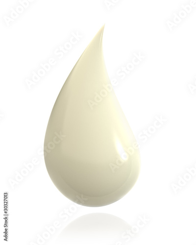 Shiny drop of milk