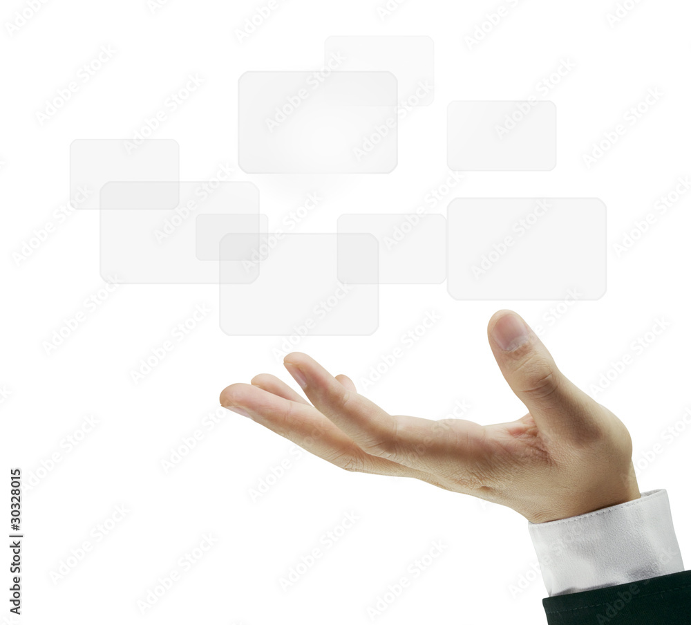 hand pushing on a touch screen interface hand pushing on a touch screen interface