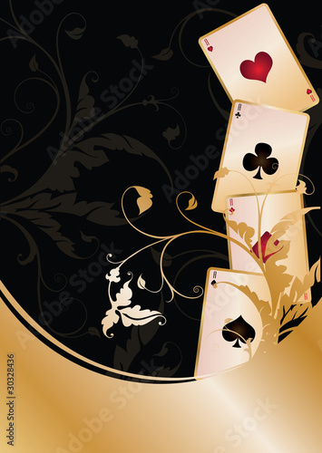 Background with Poker cards, vector illustration