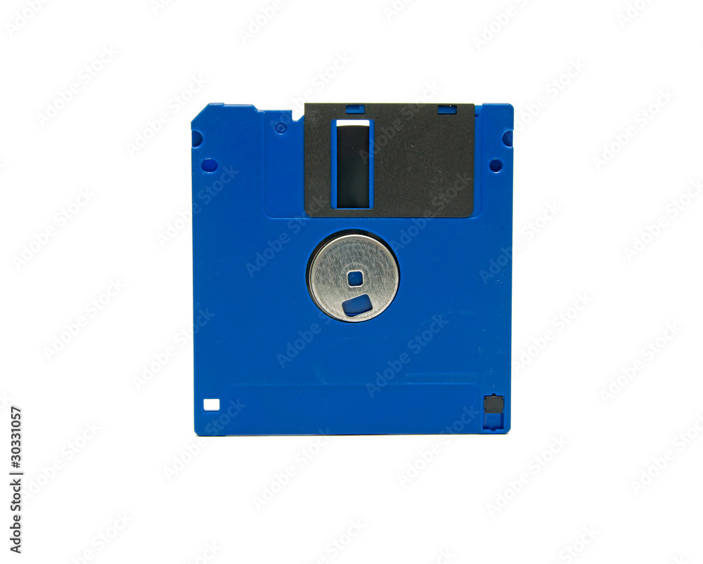 floppy blue on a white background. floppy blue on a white background.