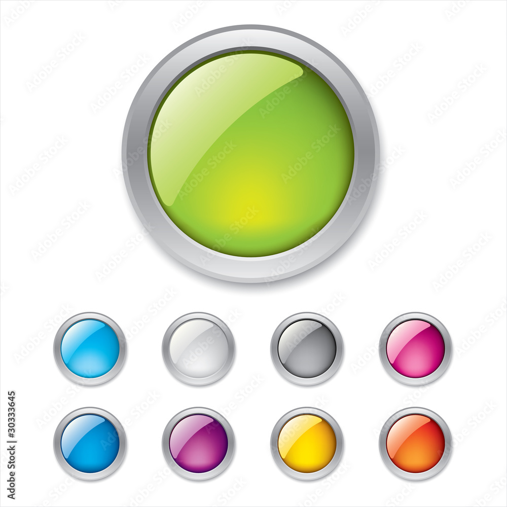 Colored 3d Glossy Buttons Colored 3d Glossy Buttons