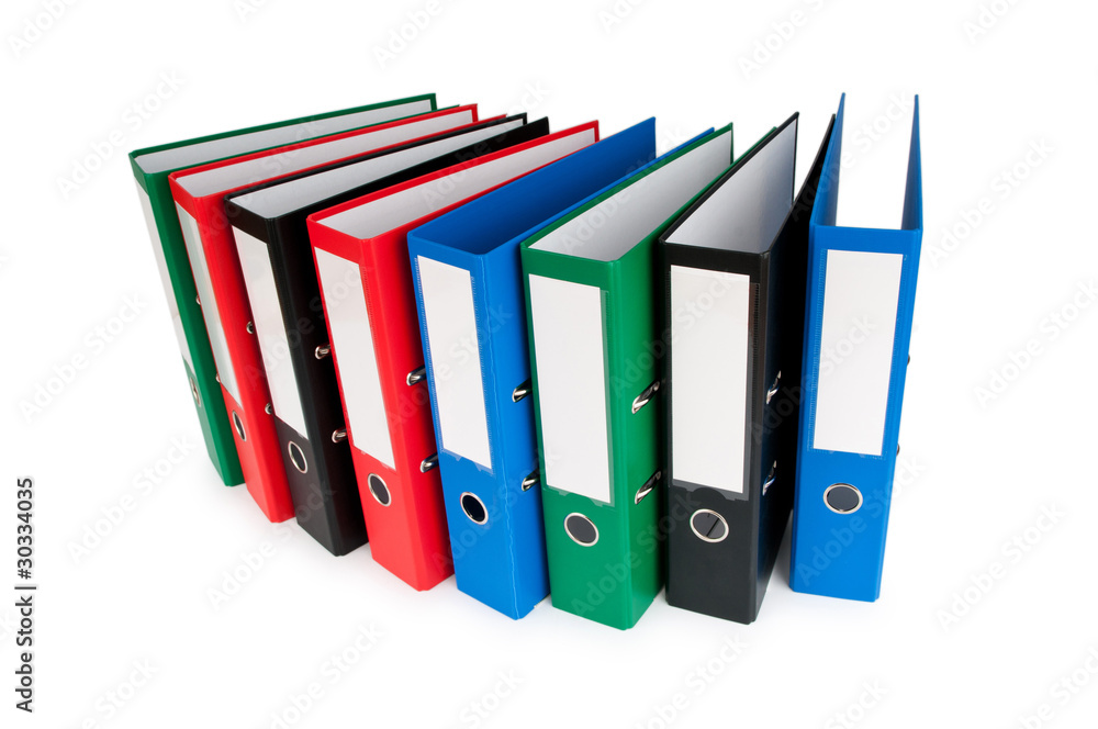 Office folders isolated on the white background Office folders isolated on the white background
