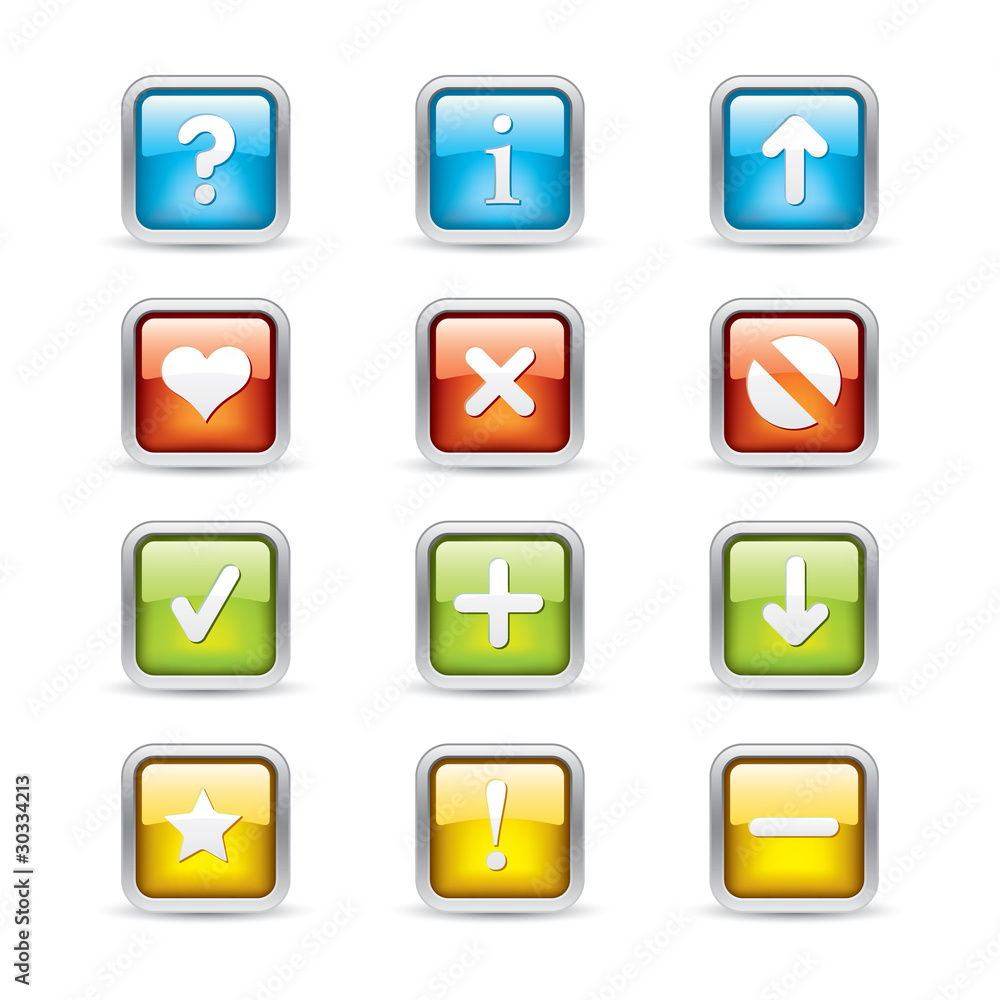 Navigation Square Button Icons Navigation Square Button Icons