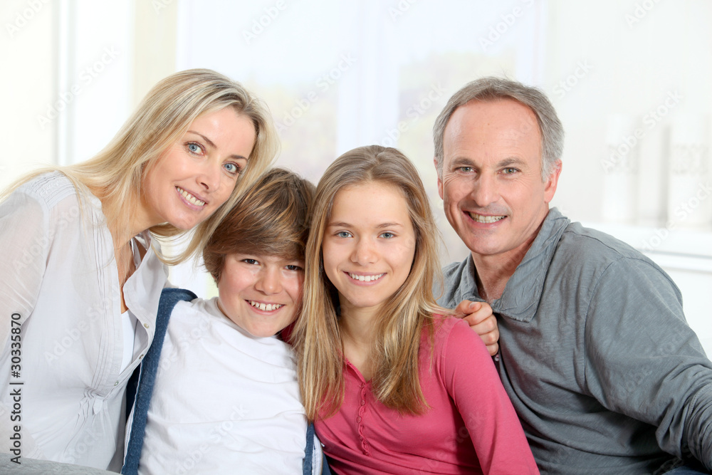 Portrait of happy parents and children Portrait of happy parents and children
