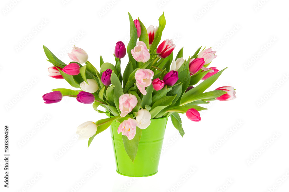 Colorful bouquet tulips