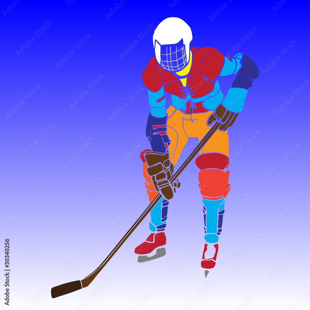 Fototapeta premium hockey player vector illustration