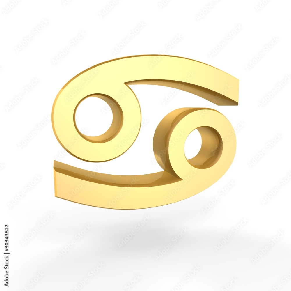 Obraz premium golden cancer symbol of zodiac