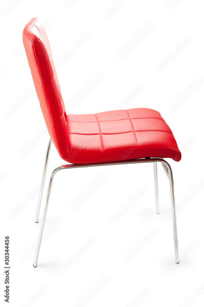 Red leather chair isolated on the white background Red leather chair isolated on the white background