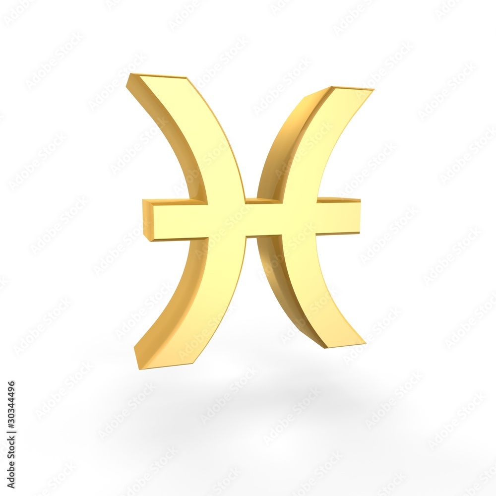 Obraz premium golden pisces symbol of zodiac