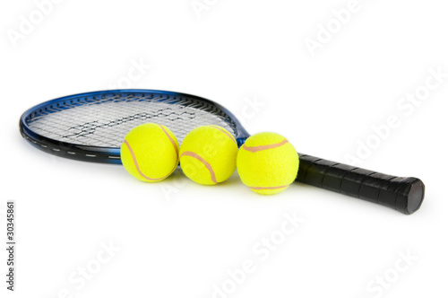 Tennis concept with balls and racket © Elnur