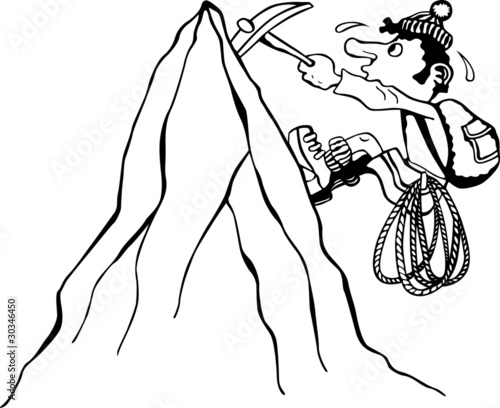 Rock climber on mountain