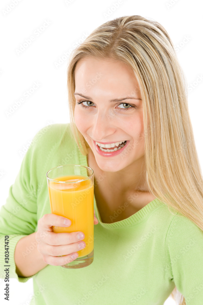 Healthy lifestyle - woman with orange juice Healthy lifestyle - woman with orange juice