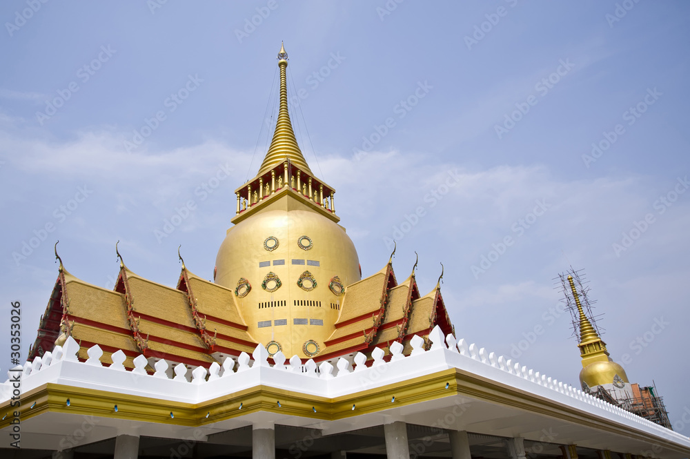 thai temple on blue sky