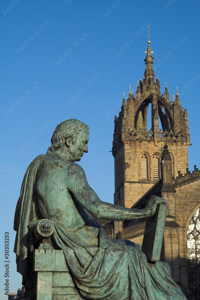 David Hume and St Giles Cathedral, Edinburgh