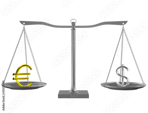 Euro and Dollar on balance