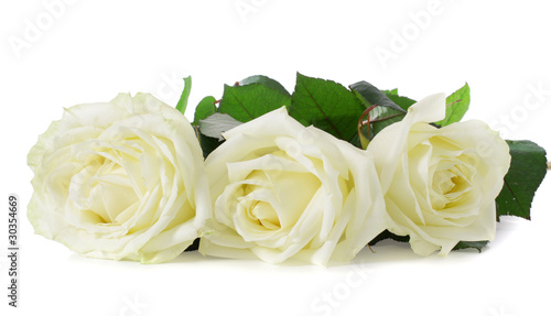 Three white roses.