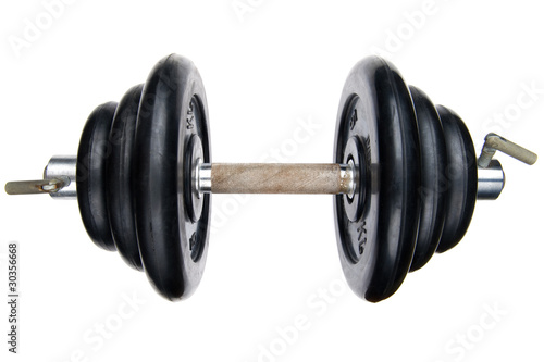 dumbbell on white background