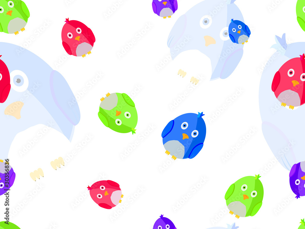 Obraz premium colorful bird seamless pattern