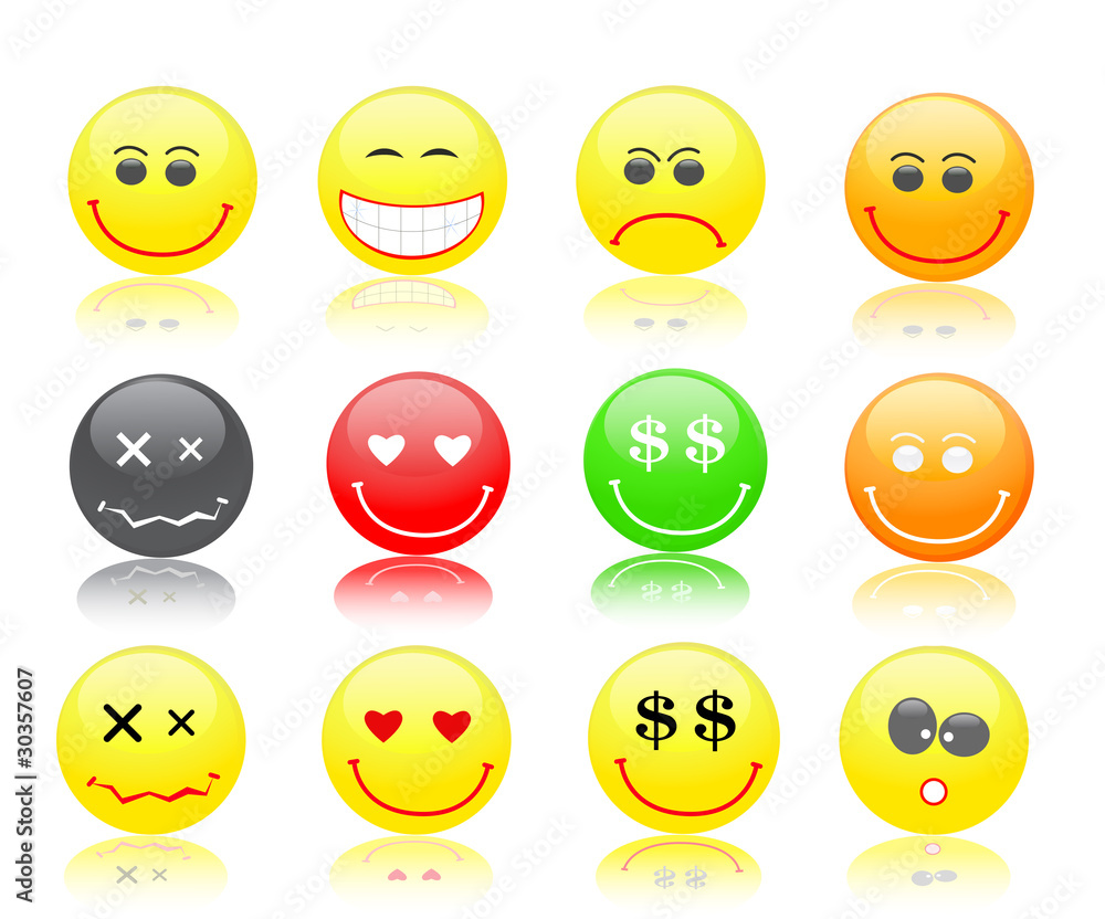 colorful smiles icon set colorful smiles icon set