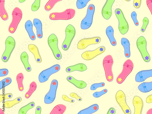 summer beach slippers seamless pattern