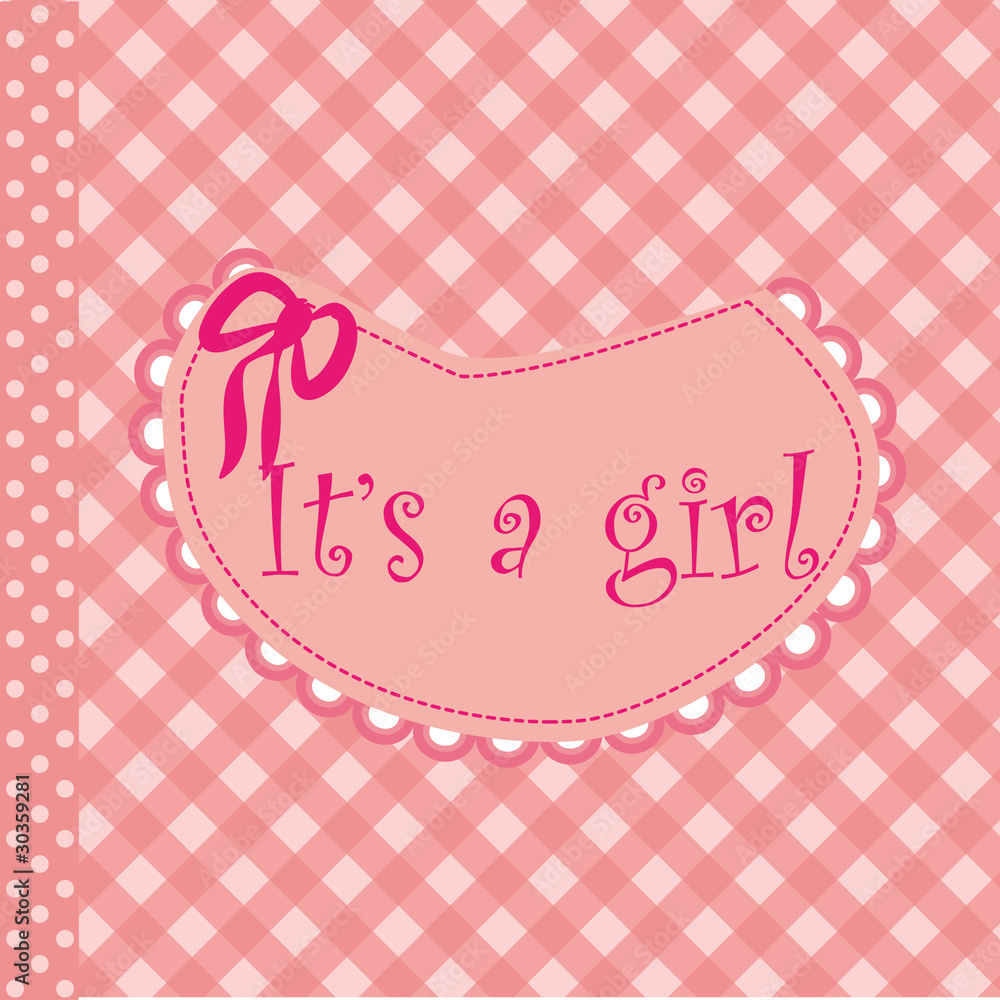 Bear for baby girl - baby arrival announcement