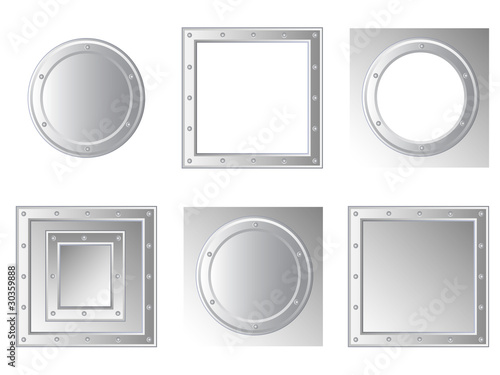 set of metallic frames
