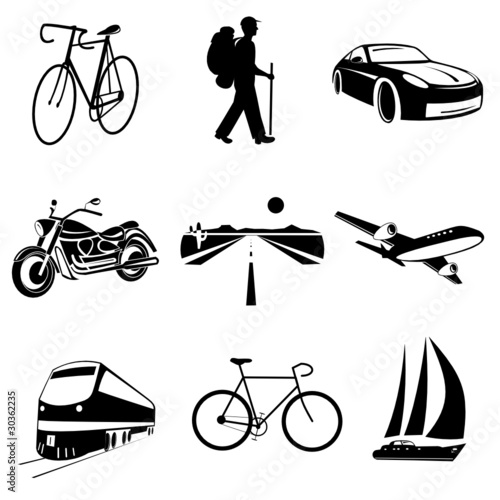 Vector icons of transport