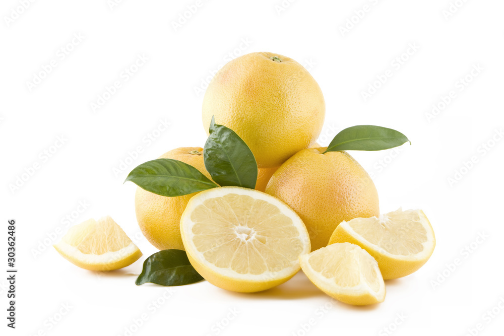Juicy white grapefruits