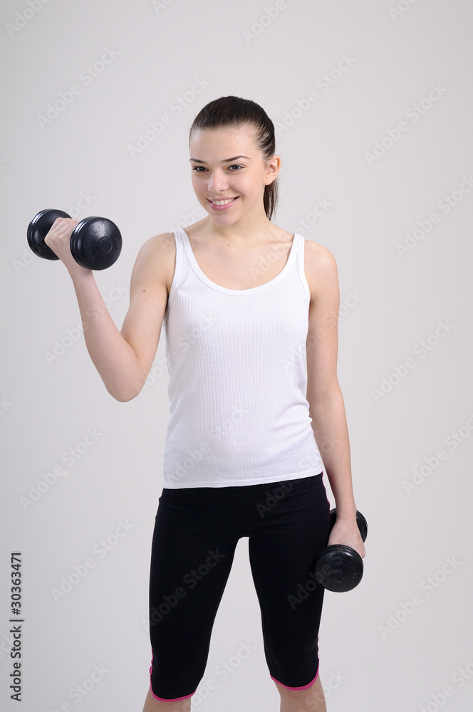 attractive fitness instructor exercising attractive fitness instructor exercising