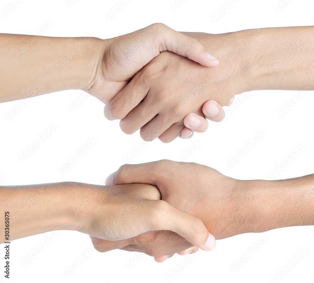 shaking hand. isolated over white background