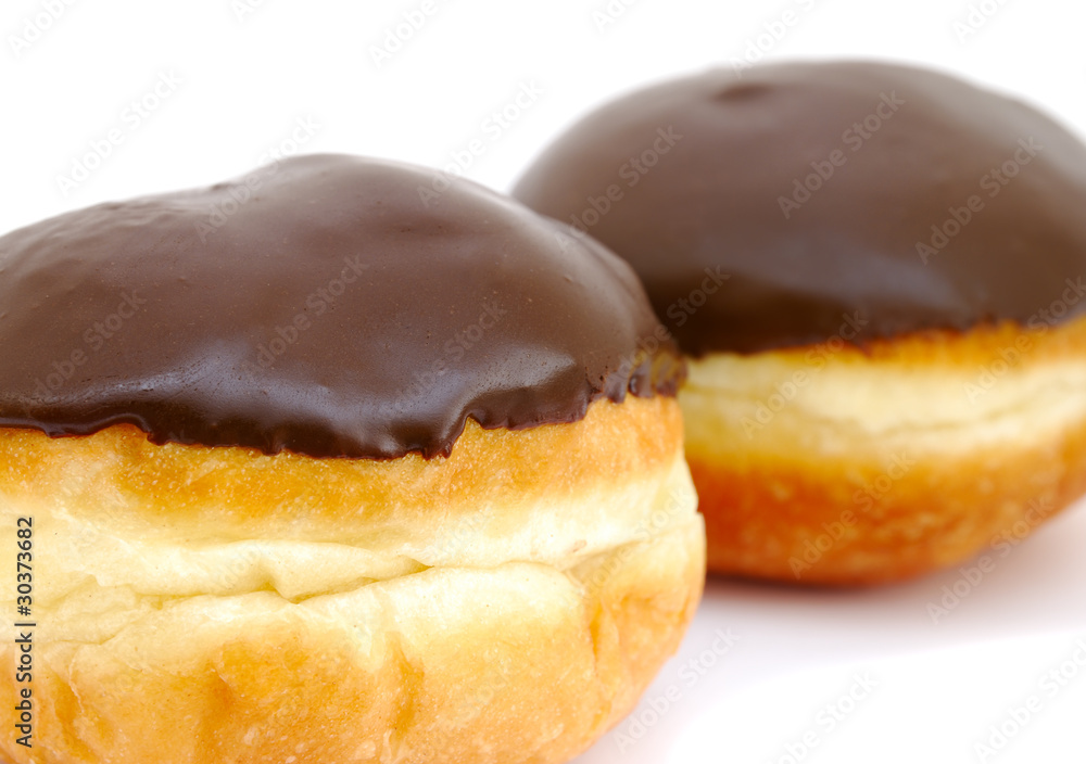 Close-up of chocolate doughnuts