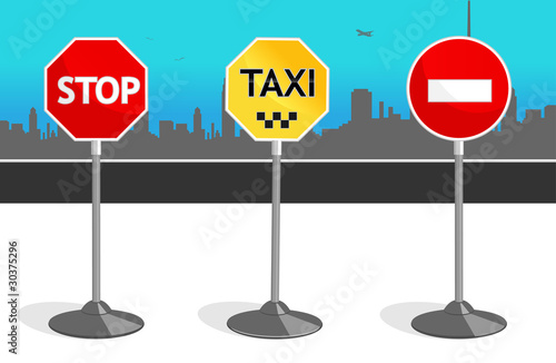 Three road signs