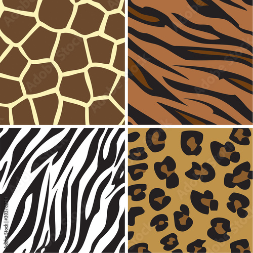 Muster Giraffe, Tiger, Zebra, Leopard
