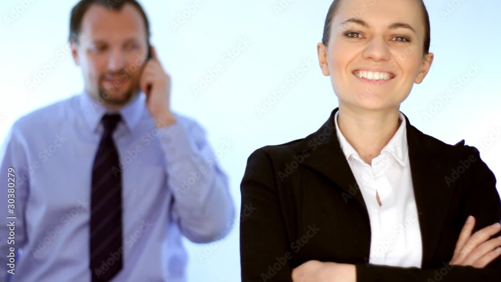 Portrait of happy businesswoman looking to the camera Portrait of happy businesswoman looking to the camera