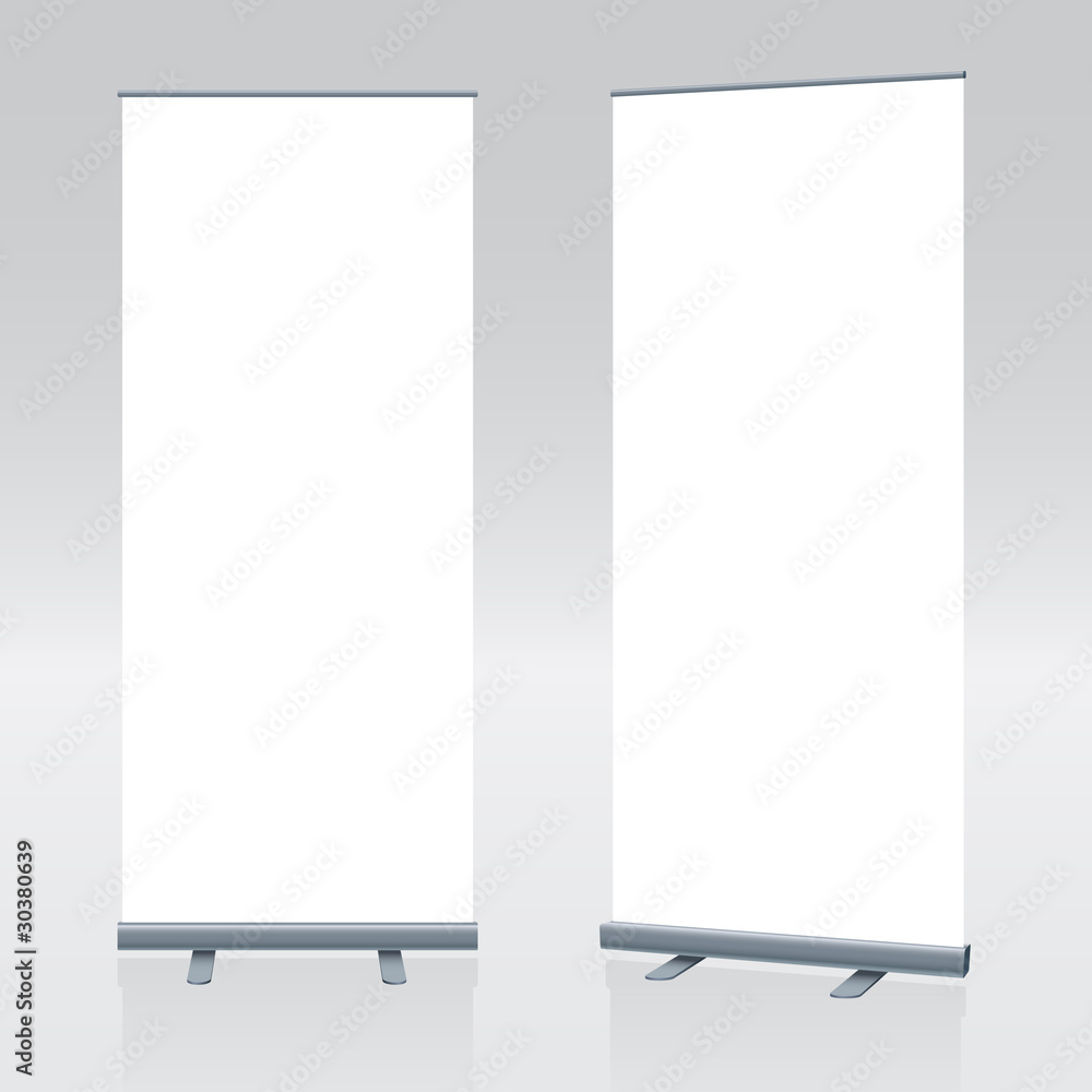 Vector blank roll up banner display template for designers Vector blank roll up banner display template for designers