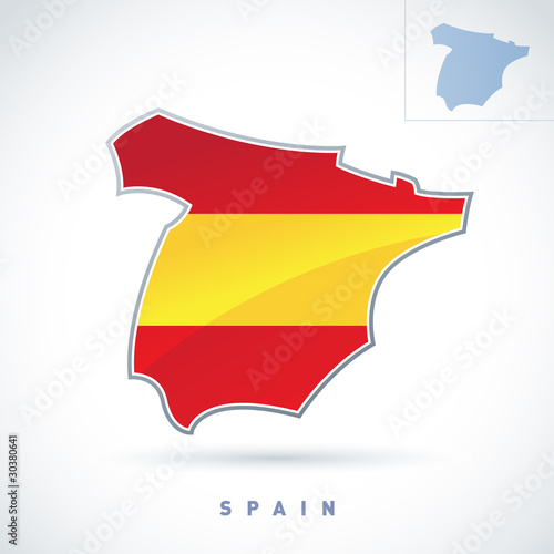 Obraz na plátně Stylized map of Spain. Vector. Editable.