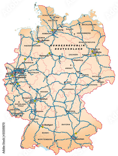 Inselkarte von Deutschland mit ABs