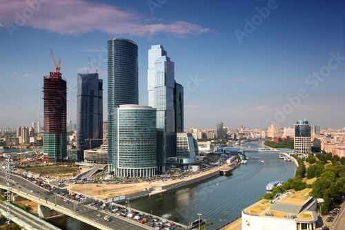 panorama of Moscow City complex of skyscrapers in Moscow, Russia © Pavel Losevsky
