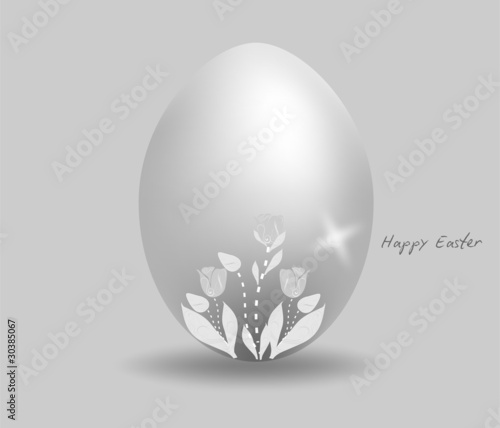 Sfondo con Uovo di Pasqua decorato, in vettoriale