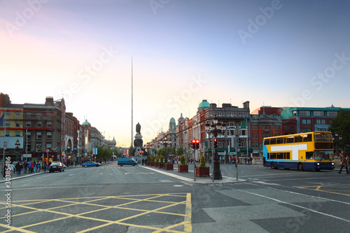 Canvas Print Street of Dublin on evening