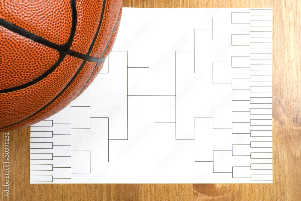 Obraz premium Basketball Tournament Bracket and Basketball