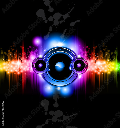 Futuristic Music Disco Background