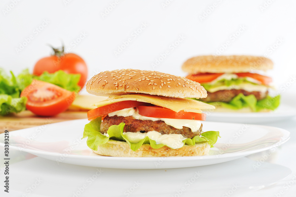hamburger with cutlet hamburger with cutlet